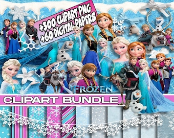 Frozen png bundle, Frozen Clipart, Frozen 2 Clipart png, Olaf png, Anna png, Elsa shirt, Elsa png, Frozen Birthday Invitation , cake topper