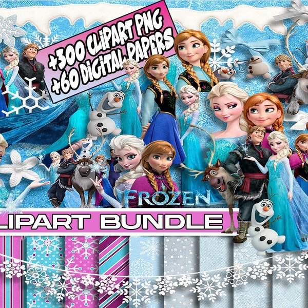 Frozen png bundle, Frozen Clipart, Frozen 2 Clipart png, Olaf png, Anna png, Elsa shirt, Elsa png, Frozen Birthday Invitation , cake topper