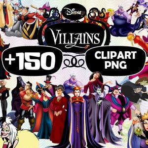 Villains Digital Download, Villains PNG Clipart bundle, Villains Clipart bundle, Villains printable decor, Maleficent Evil Queen png