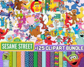 Sesame Monsters clipart, sublimation png Bundle, Red Monster png clipart, Friends Monster png, clipart bundle