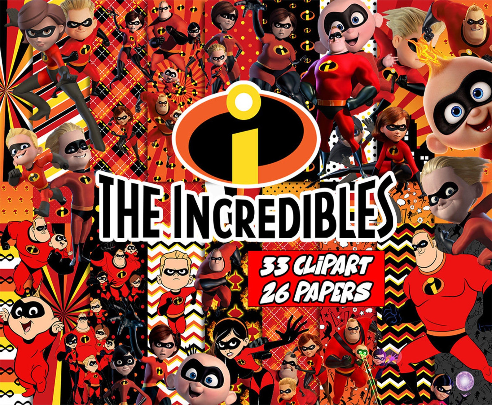 Incredibles PNG Clipart Bundle, Digital Paper, Digital Incredibles PNG ...
