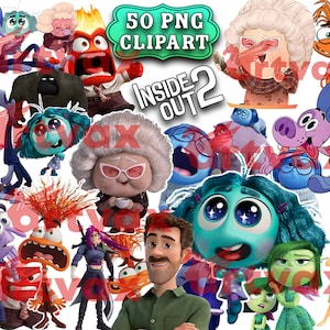 Inside Out 2 PNG Clipart bundle, InsideOut 2 sublimation, Inside Out PNG, Anger Joy Sadness Embarrassment Anxiety, Envy, Ennui png,nostalgia