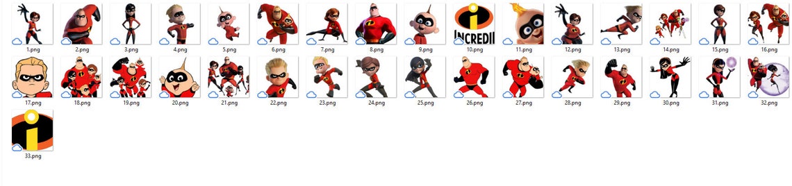 Incredibles PNG Clipart Bundle, Digital Paper, Digital Incredibles PNG ...