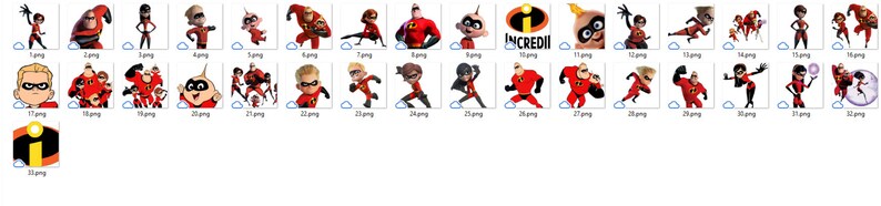 Incredibles PNG Clipart Bundle, Digital Paper, Digital Incredibles PNG ...
