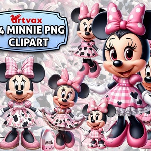 Minnie in Milk PNG, Digital Download, Birthday decor, printable mouse
