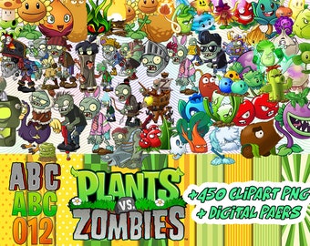 Plants Vs Zombies Heros Clipart bundle, Plants vs Zombies png bundle Instant Download, Plants vs Zombies png clipart, Plants, Zombies, png