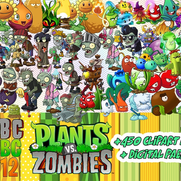 Plants Vs Zombies Heros Clipart bundle, Plants vs Zombies png bundle Instant Download, Plants vs Zombies png clipart, Plants, Zombies, png