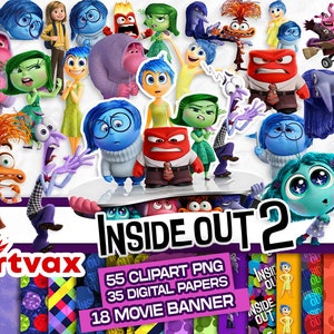 Inside Out 2 PNG, Clipart bundle, Inside Out 2 Download, Inside Out SVG PNG, Anger Joy Sadness Embarrassment Anxiety, Envy, Ennui png svg