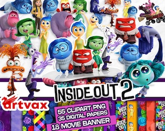 Inside Out 2 PNG, Clipart bundle, Inside Out 2 Download, Inside Out SVG PNG, Anger Joy Sadness Embarrassment Anxiety, Envy, Ennui png svg