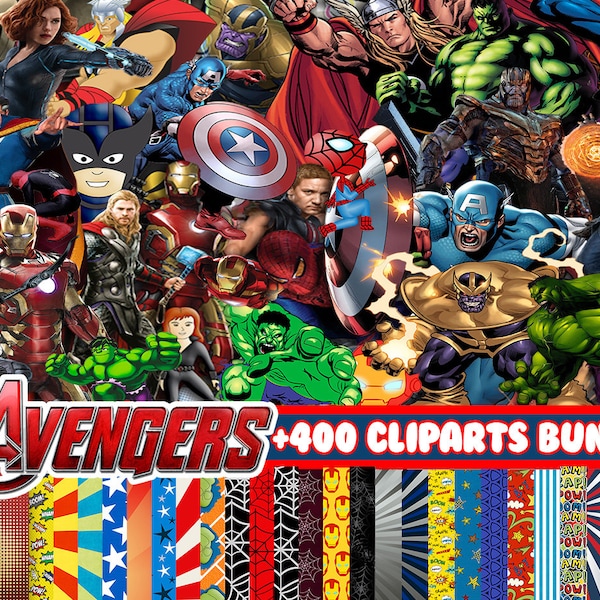 400+ Super Heroes Mega Bundle, Avengers Clipart, PNG Heroes, Avangers, Spiderman clipart, Avengers PNG, Superheroes Clipart, Superhero PNG