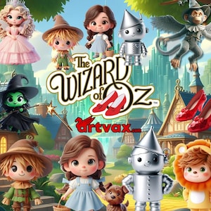 Leuke Wizard of Oz 3D PNG-bundel, rode pantoffels en Emerald City-afbeeldingen voor sublimatie, Dorothy png, decoupage, prachtige tovenaarskwekerij