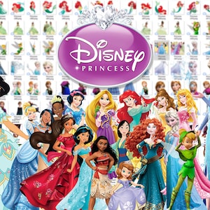 Prinzessin PNG Clipart Bundle, Prinzessin Digital Paper PNG, Prinzessin Birthday Dekor, Frozen png, Schneewittchen Clipart, Dornröschen, Moana png