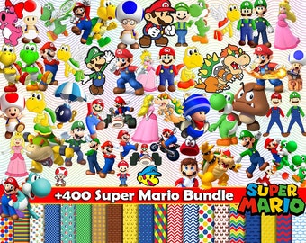 Super Mario bros bundle, transparent images, printable mario png, mario clipart, cliparts png videogame mario, birthday design, mario font