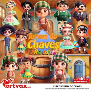 Cute El Chavo del Ocho PNG Bundle | Chaves Digital Clipart | Cartoon Character Sublimation | Turma do Chaves PNG