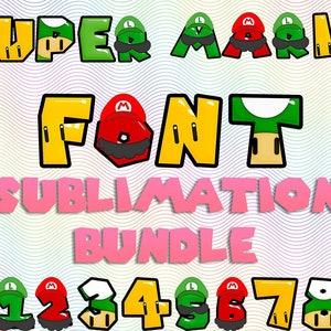 Mario Alphabet png bundle, Super Bro Font, kid font for birthday party, super Bro Clipart, Mixed Alphabet png, Super Mario Alphabet png