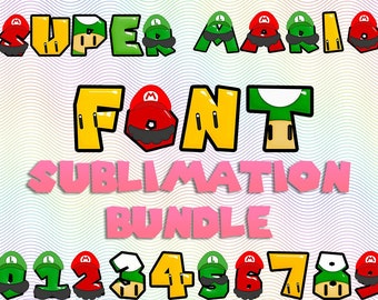 Mario Alphabet png bundle, Super Bro Font, kid font for birthday party, super Bro Clipart, Mixed Alphabet png, Super Mario Alphabet png