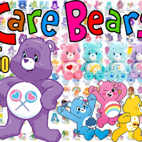 Care Bears clipart, Bears Png bundle, Care Bears png bundle, Care Bears png bundle, Birthday decor png, Invitation, Care Bears sublimation