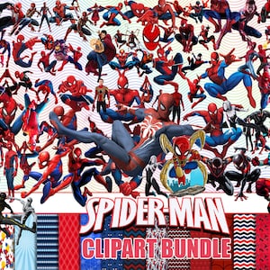 Clipart Spiderman png bundel voor sublimatie, superheld png clipart, spider png man, baby spiderman sublimatie, Instant Download Spidey png
