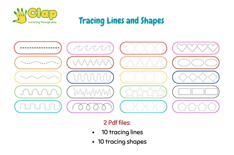 Tracing Lines and Shapes for Kids Etsy Australia