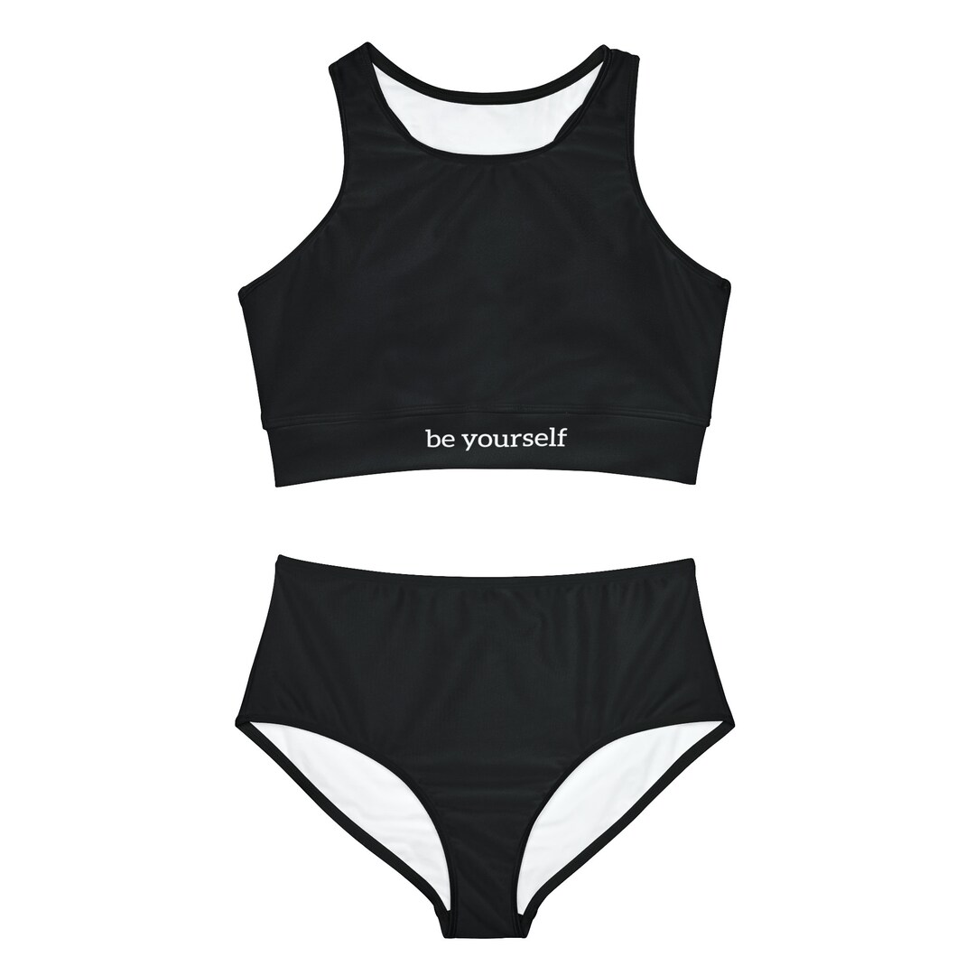 Be Yourself.black Sporty Bikini Set - Etsy