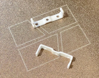 Set of two PETG bases for kitchen drawer front fixing clips compatible with many brands including Cooke & Lewis