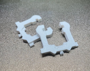 Set of two clips for fixing kitchen drawer fronts compatible with many brands including Cooke & Lewis