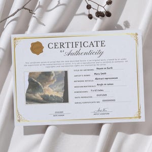Editable Certificate of Authenticity Template: Printable Canva Design