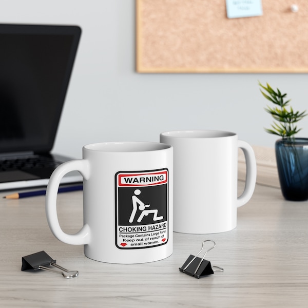 Offensive Mug, Choking Hazard Mug, Funny Mug, Rude Present For Him, Rude Present For Her Hilarious Risky Gift, Present to Spice Things Up