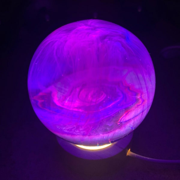 Handmade Resin Orb "Purple Shadow 002" | 1-of-1 Custom Night Light/Desk Lamp