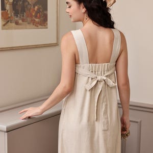 Elegant Linen Dress, Maxi Linen Dress, Womens Sleeveless Dress, Summer Dress, Midi Dress, Beach Dress, Long Linen Dress, Square Neck Dress