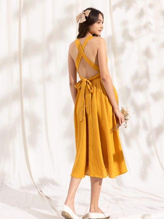 linen dress halter Beyond Yoga SoftWash Linen Halter Dress main image 1