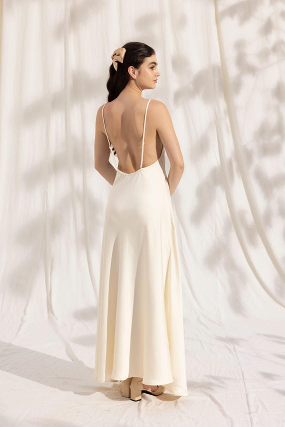 silk slip dress sleepwear Silk Slip Dress - Openback Silk Dress - Silk Dress Sleepwear - Maxi Silk Dress