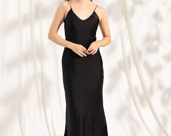 Silk Slip Dress - Openback Silk Dress - Silk Dress Sleepwear - Midi Silk Dress