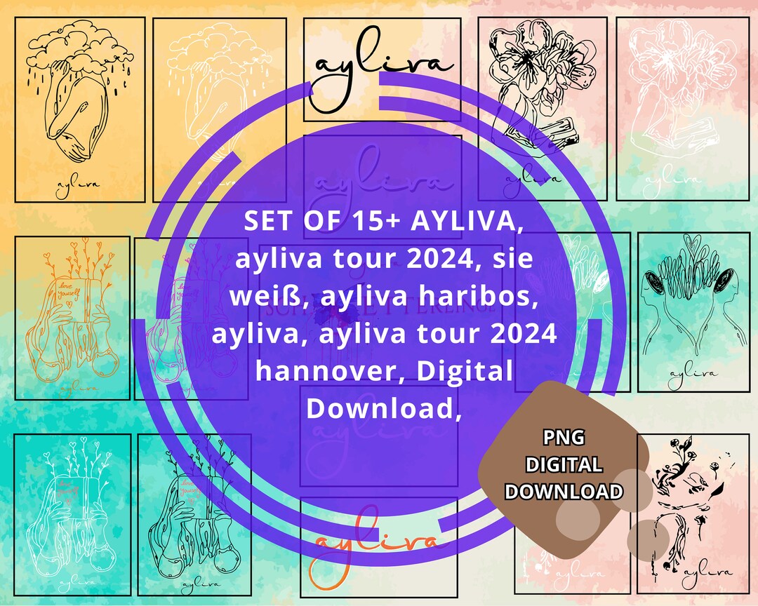 SET OF 15 Ayliva PNG, ayliva tour 2024, sie weiß, ayliva haribos