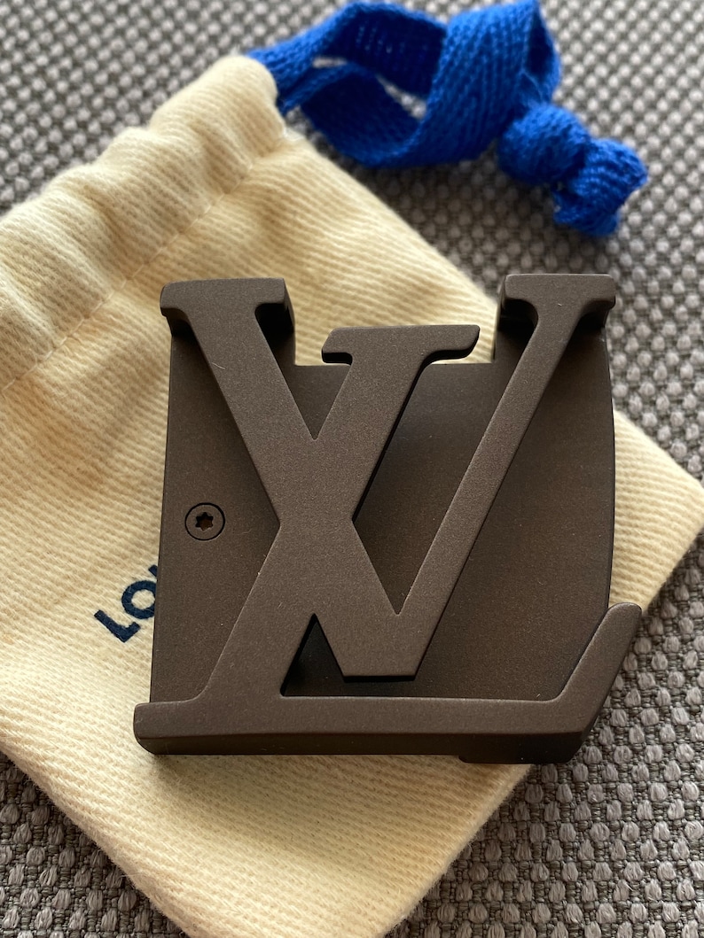 Vintage Louis Vuitton Belt Buckle 40mm Initiales LV Dark Brown Schnalle