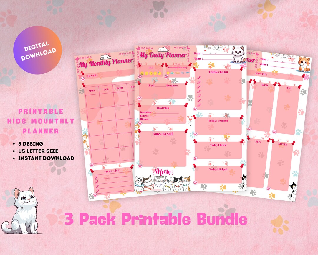 Kids Planner 2024 Kids Daily to Do List Kids Daily Checklist Kids Daily ...
