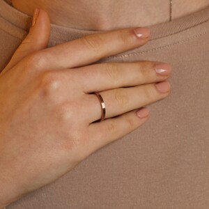 Engagement ring gold 14K / flat / yellow gold, white gold or rose gold Roségold
