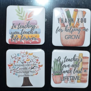 Thank You, Teacher Fridge Magnet – A Thoughtful Gift  2x2 inch magnet