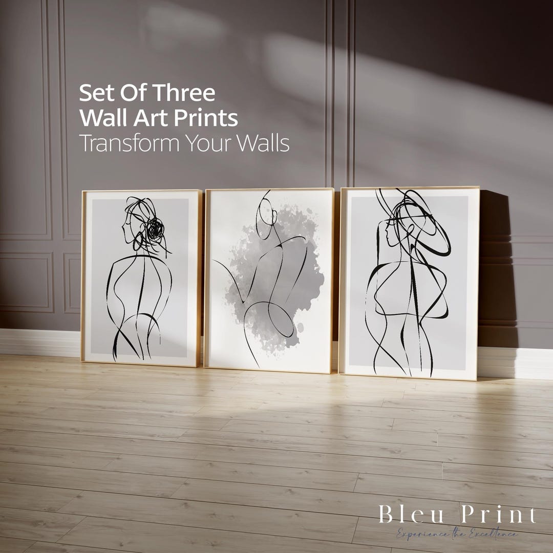 Minimalist Line Art Woman Print Set: Modern Gallery Wall Decor - Etsy
