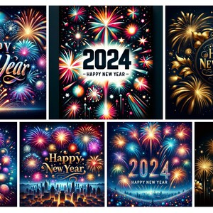 Bonne année 2024 - Modèle de carte de vœux - email - WhatsApp - TikTok - Instagram - Facebook