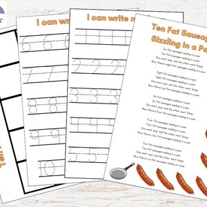 10 Fat Sausages MEGA Printable, Nursery Rhyme, Learning Activity, Props ...