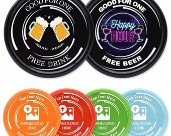 200-1000 Custom Poker Chips, Photo Plastic Poker Chips, Print Your Personalized Text or Logo, Las Vegas Casino Chips, Good for Drink Tokens