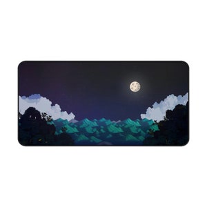 Stardew Valley Night Desk Mat - Gaming Mouse Pad XXL, Gaming Desk Pad, Kawaii Gaming Keyboard Mat Pad, Pixel Art Extra Large Mouse Pad