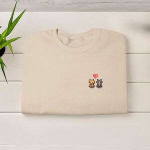 Cat Stardew Valley Sweatshirt, Gift for Her and Him, Video Game Art, Pixel Art, Crossing, 8Bit, Valley, Animal, Gaming, Unisex
