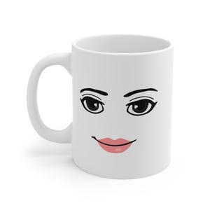 Roblox Girl Face Mug 11oz Double Sided Ceramic Mug Gamer Roblox Face Mug Girl Gamer Mug