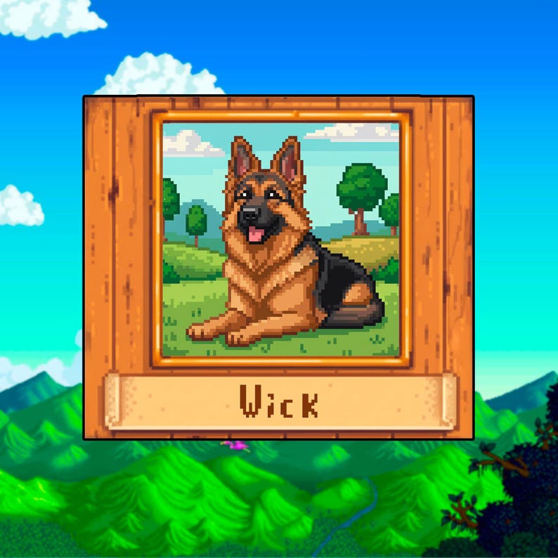 Anpassat parfamiljhusdjur STARDEW VALLEY-porträtt, personligt Stardew Valley-porträtt, anpassat pixelerat parporträtt, gåvoporträtt för par bild 2