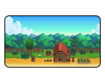 Stardew Valley Farm Desk Mat - Gaming Mouse Pad XXL, Gaming Desk Pad, Kawaii Gaming Keyboard Mat Pad, Pixel Art Extra Large Mouse Pad