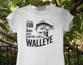 Walleye Catch TShirt Funny Fishing Tee for Men Angler Shirt Lake Fishing Apparel Comfortable Outdoor Shirt Fisherman Clothing Fish funny Tee
