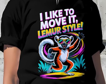 Lemur Style T-Shirt Quirky Animal Graphic Tee Casual Wear for Dancing & Fun Gift for Lemur Fans Tee Sifaka