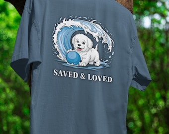 Saved Loved Puppy Tshirt Dog Rescue Shirt Animal Adoption Shirt Pet Lover Tee Kindness Compassion Gift Shelter Support T-Shirt Saved Dog Tee